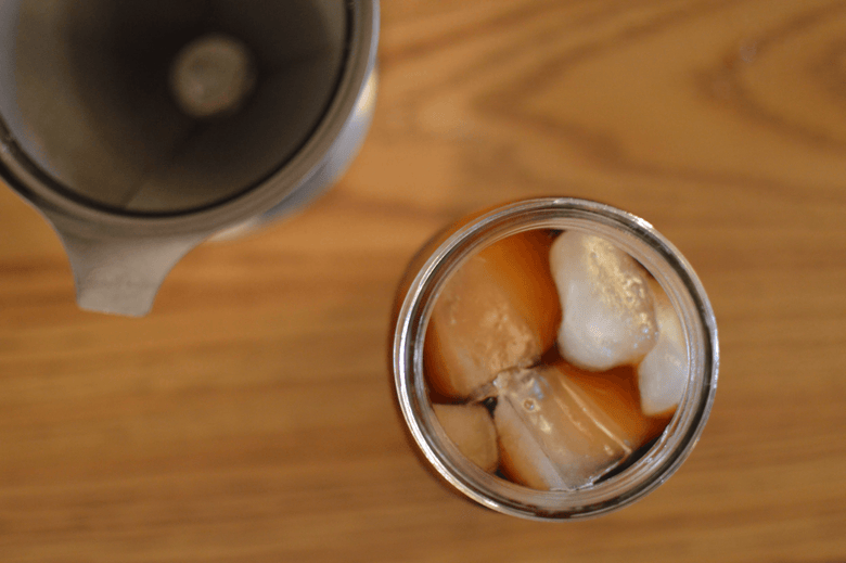 Iced pour over coffee