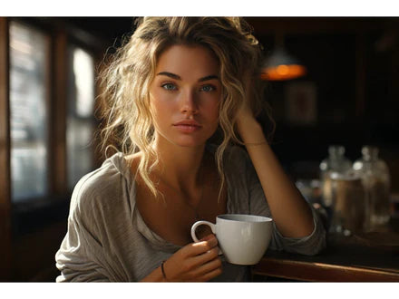 coffee and skincare in women